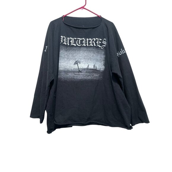 Yeezy Kanye West Gosha Vultures Sweatshirt Size 2 M-L Black Oversize Long Sleeve - Picture 3 of 16